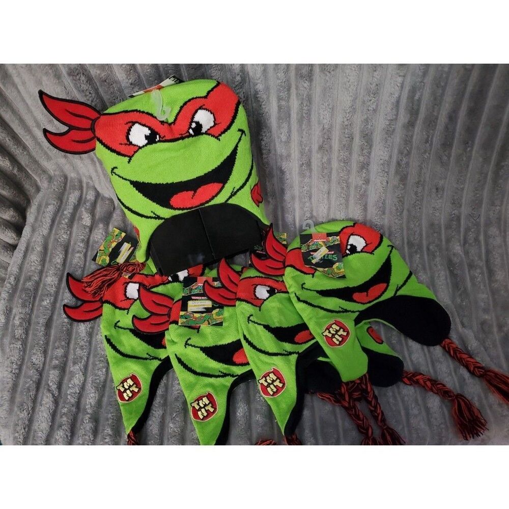 (5) Nickelodeon Teenage Mutant Ninja Turtles TMNT Beanie Hat RAPHAEL RED NWT